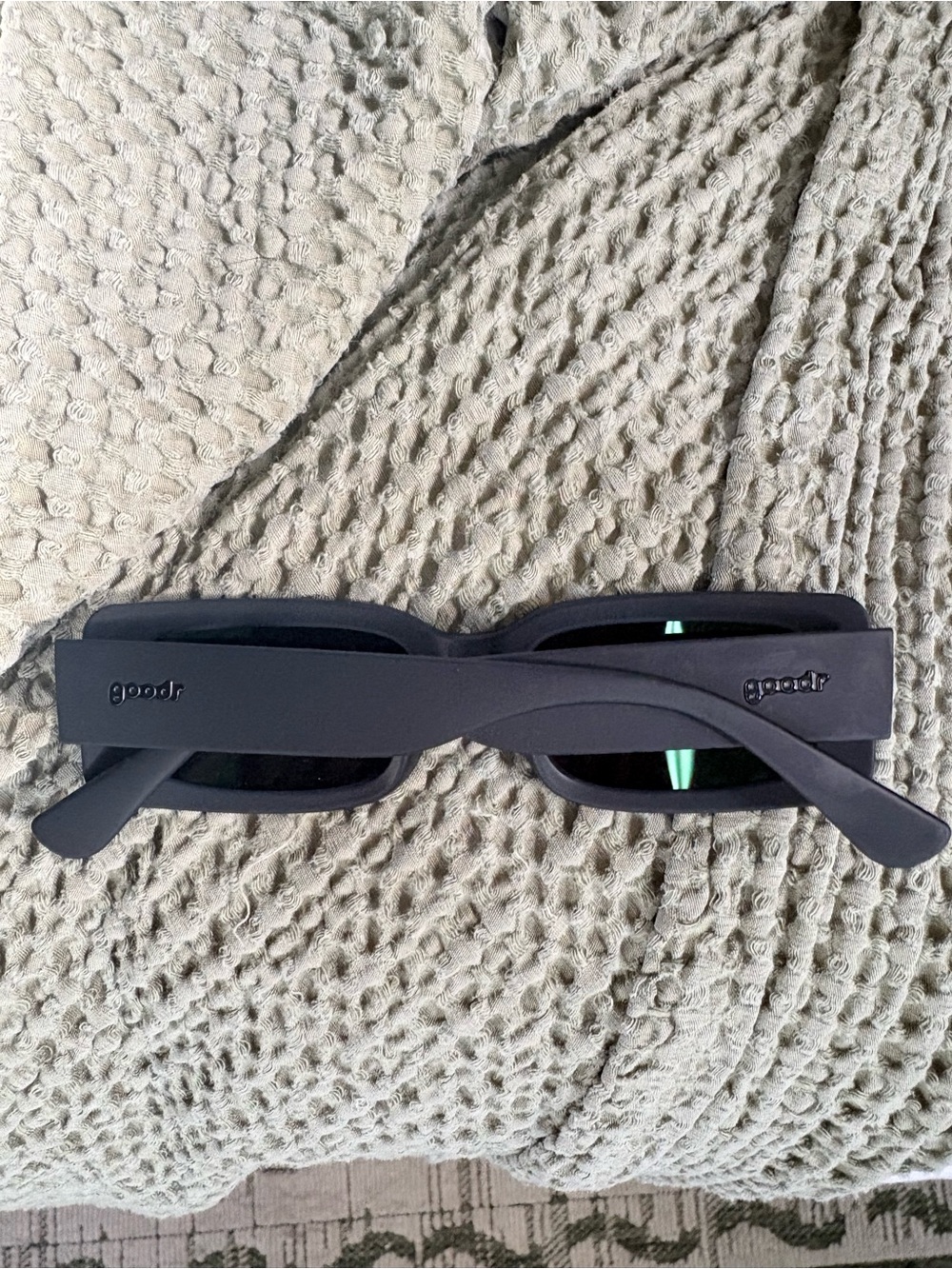 Goodr Women’s Matte Black Rectangular Sunglasses